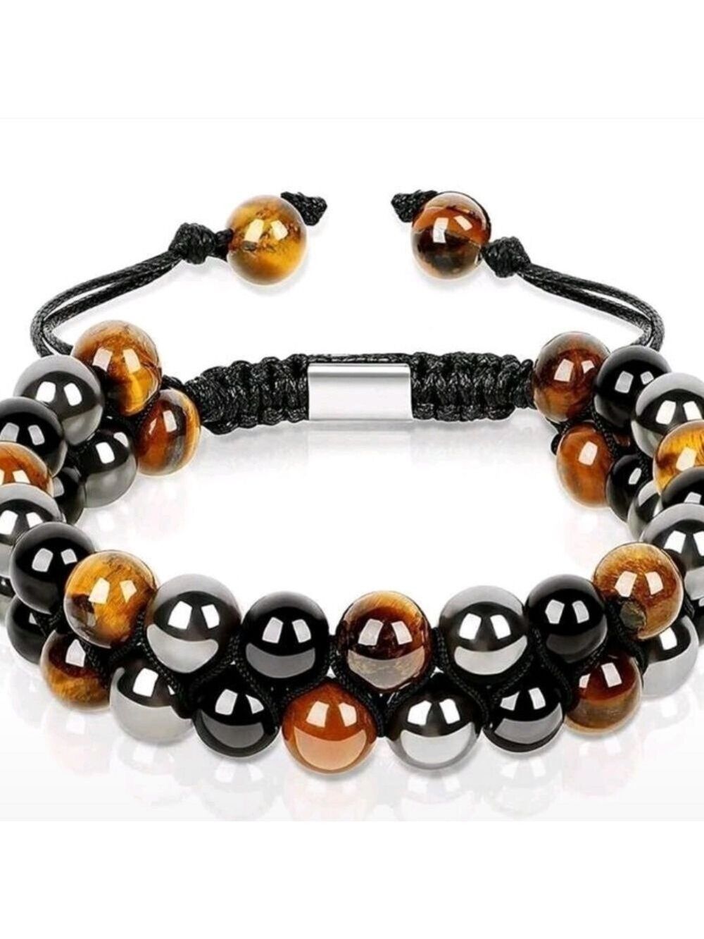 Black and Brown Beaded Bracelet - Picture 3 of 5